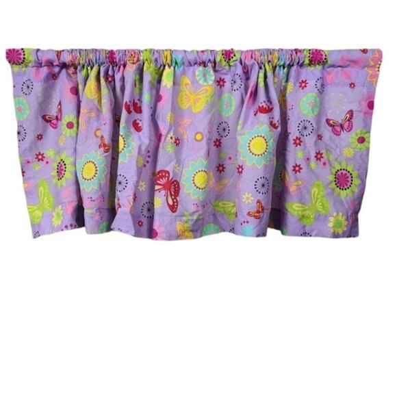 Sonoma Life + Style Home Colorful Butterfly Floral Valance Short Curtain - Picture 1 of 5